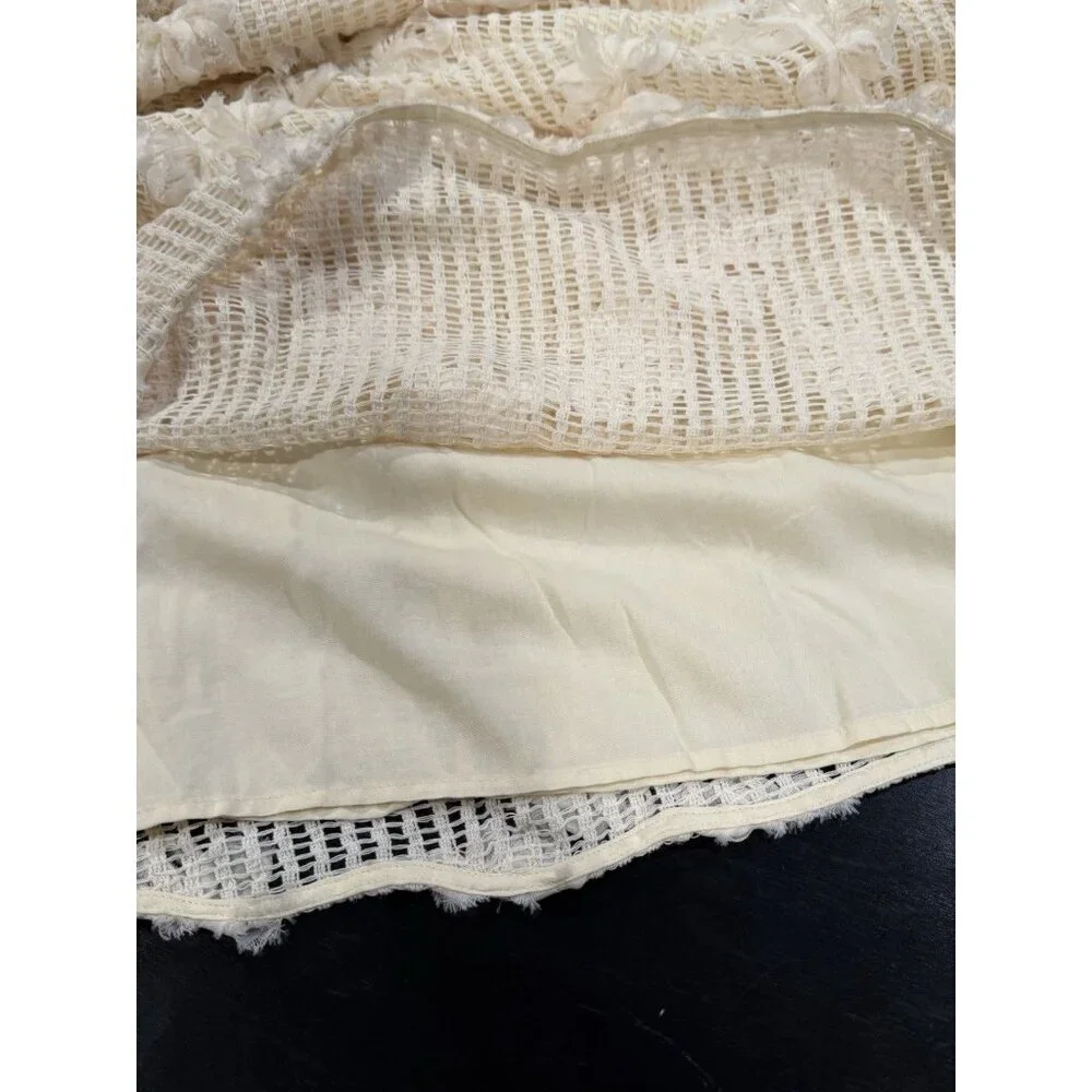 NWT En Saison Reese Floral Appliqué Crochet Ivory Maxi Dress Womens Large - Picture 8 of 14
